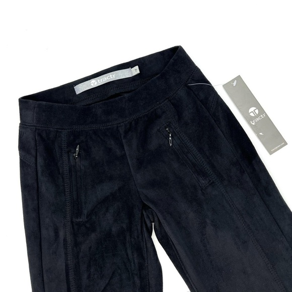 Tractr Girl’s Leggings Size 7 Black Pants Pull-on Faux Suede Moleskin New NWT - Picture 5 of 7
